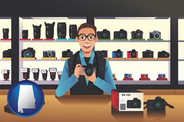 a camera shop - with Alabama icon