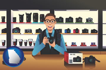 a camera shop - with Georgia icon