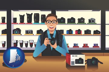 a camera shop - with Rhode Island icon