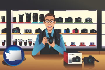 a camera shop - with Washington icon