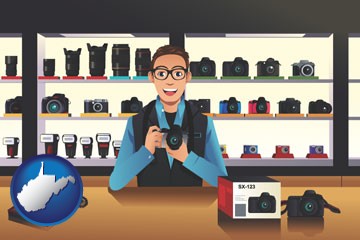 a camera shop - with West Virginia icon