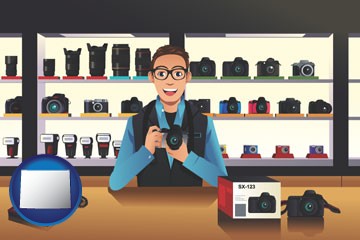 a camera shop - with Wyoming icon